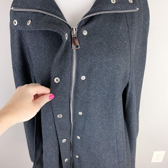 Mark & Graham Charlotte Gray Wool Cape NWT - Picture 3 of 6